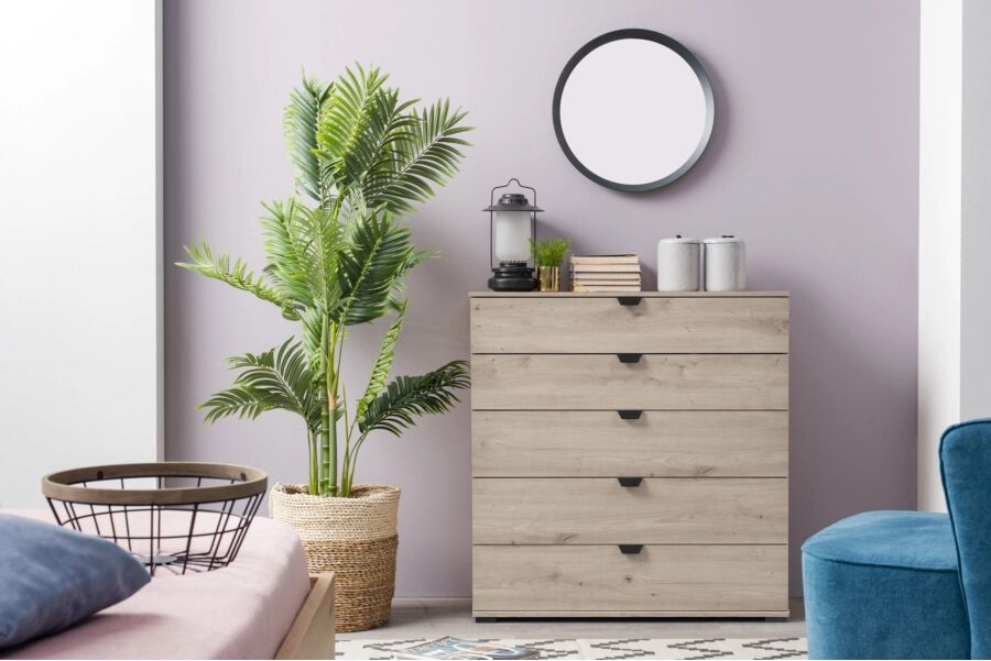 BellaHome CASSETTIERA 5CASS. MOD. PAMPLONA QUERCIA