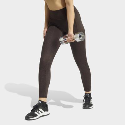 Trainingstights ADIDAS PERFORMANCE "OPTIME PRIMELIFT 7/8-LEGGINGS, SCHLANGENPRINT", Damen, Gr. XXL, N-Gr, braun (aurora coffee, schwarz, normal, gr.), Obermaterial: 73% Polyester, 27% Elasthan, 7/8-Länge, Hosen