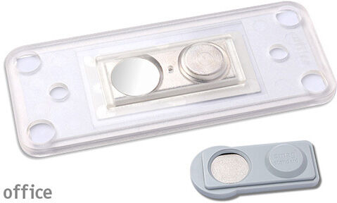 badgetec 10 Unità - Targhette portanome OFFICE magnetiche Magnete smag&reg;   trasparente   75 x 27 mm, Plastica