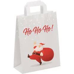 VEPATIM 100 Papiertragetaschen aus Kraftpapier 180+ 80x220mm Motiv Weihnachtsmann Santa Claus