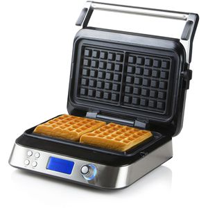 Domo Waffeleisen DO9149W Waffle Genius, 1600 W, für zwei Belgische Waffeln mit je 12 x 12 cm