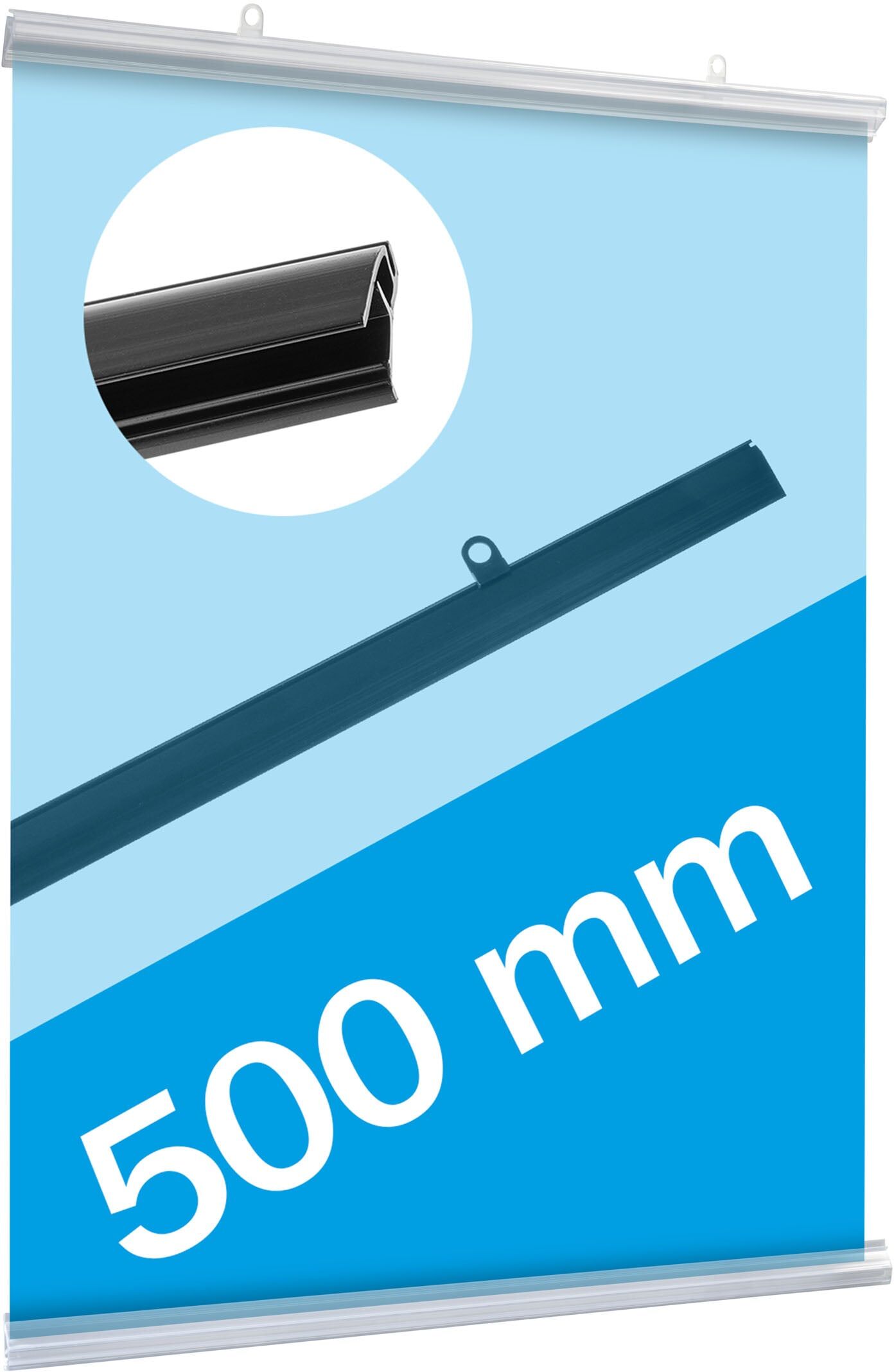 SPRINTIS Profils porte-affiches, plastique, clippants transparent   500 mm