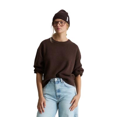 Strickpullover MARC O'POLO DENIM "mit weicher Haptik", Damen, Gr. M, braun (espresso braun), Obermaterial: 100% Schurwolle, unifarben, Rundhals, Pullover Strickpullover