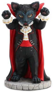 Veronese Design 4.92 in H Vampire Cat Spooky Intimidation, Poly Resin