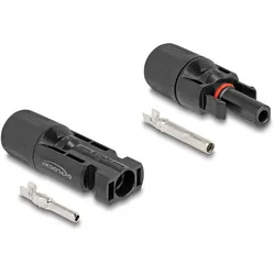 DeLOCK DL4 Solar Steckverbinder für Kabel zum Crimpen, Stecker und Buchse, schwarz 2 Stück