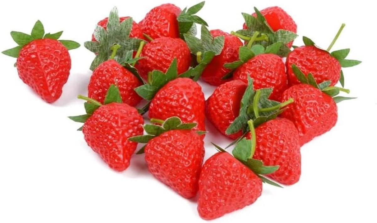 Realistische kunst aardbeien voor keuken decoratie - Rood - 3,5 cm