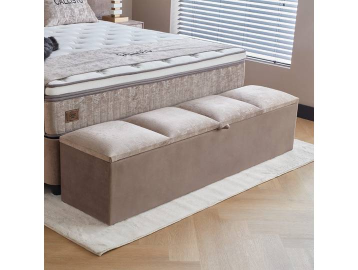 Design Boxspringbett „Calisto“, verschiedene Grössen Beige ABC Bedding