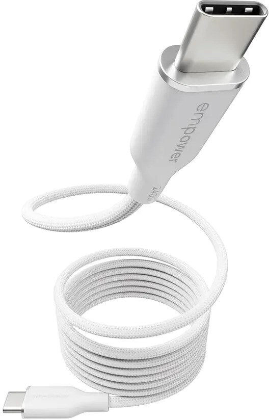 empower by PanzerGlass Magnetic 1.5m / 240W USB-C til USB-C Kabel - Silver White