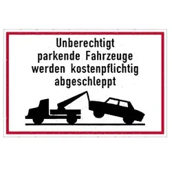 Schild Parkverbot Alu mit Bild