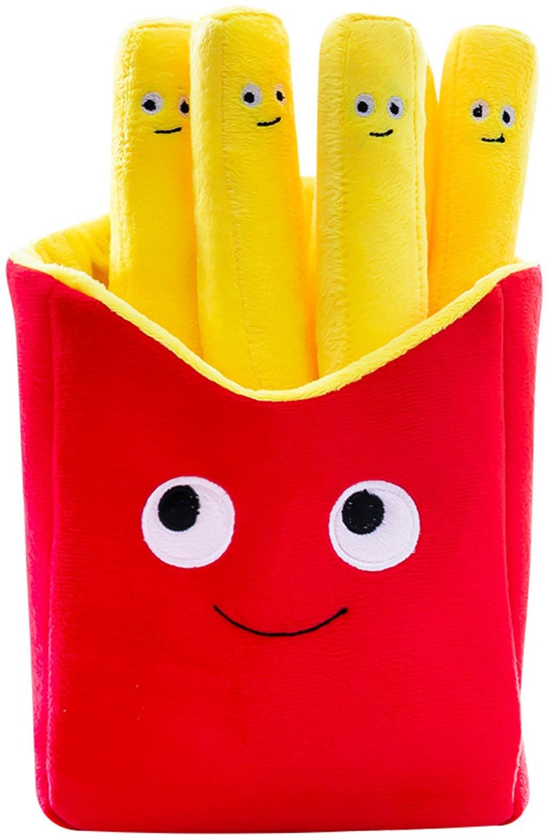 Creatieve Friet Pluche Kussen - Uitneembare Friet Knuffel en Bankkussen met Etensthema - 40 cm