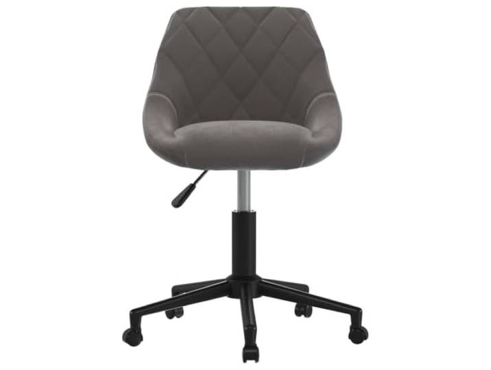 KLGBNCVE Drehbarer Esszimmerstuhl Dunkelgrau Samt mit Rollen Stahlgestell schwarz pulverbeschichtet, Gasdruckfeder, 360 Grad drehbar, Rollen, bis 110 kg