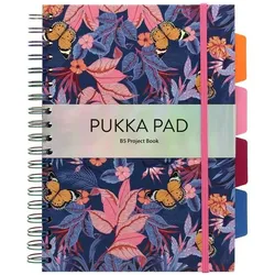 Pukka Fun, Heft + Block, Pukka Bloom B5 Hardcover Organiserbook liniert 100 Blatt (B5, DIN B5, Liniert, Harter Einband)