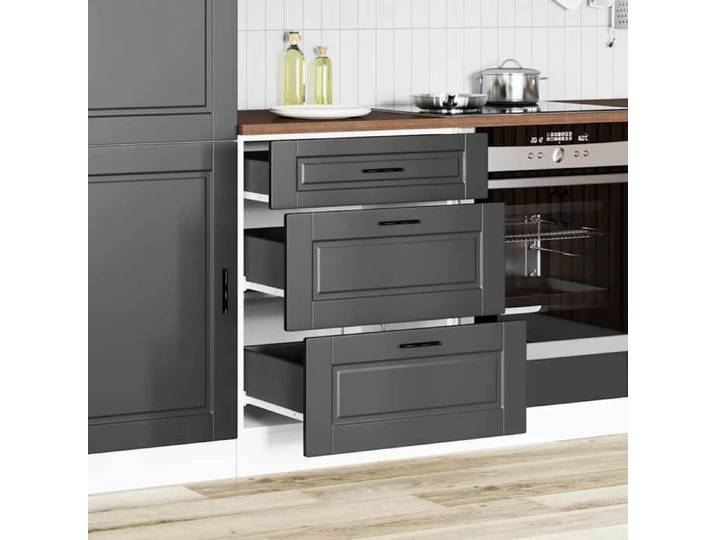 Moderne Buffet cuisine - Armoire de cuisine Porto - noir bois d'ingénierie @@1448