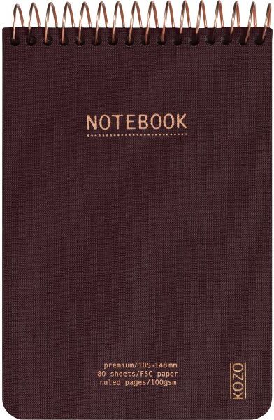 Kozo Notesbog, A6, Linjeret, Coffee