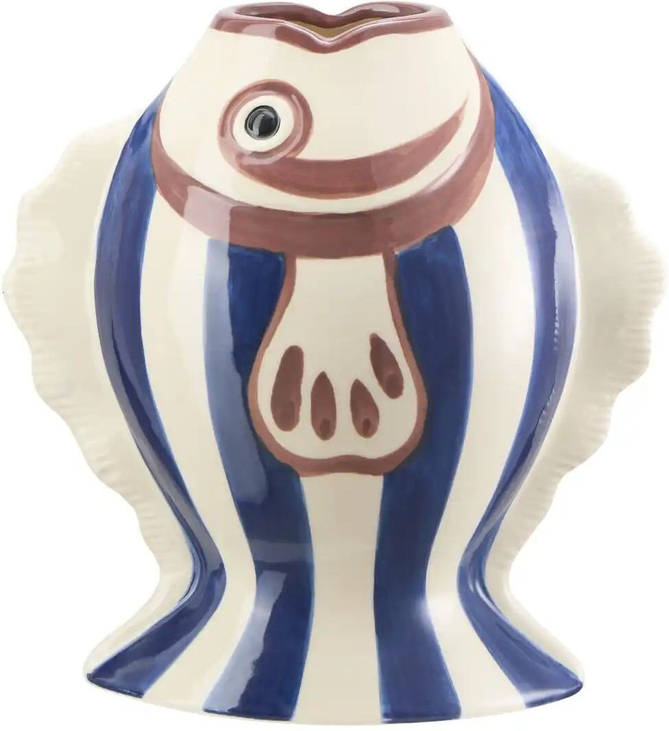 Höffner Vase Fisch   ¦ blau ¦ Porzellan ¦ Maße (cm): B: 21,8 H: 23 T: 12.5