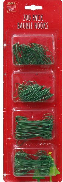 Det Gamle Apotek Julepynt Ornament Kroge 200 Stk., H6,5cm, Grøn