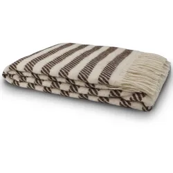 Wolldecke 100% Wolle | Plaid/Wohndecke | Braun/Natur