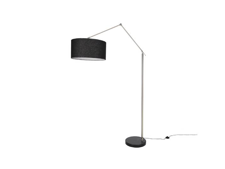 Vloerlamp staal verstelbaar met zwarte kap 50cm - Editor
