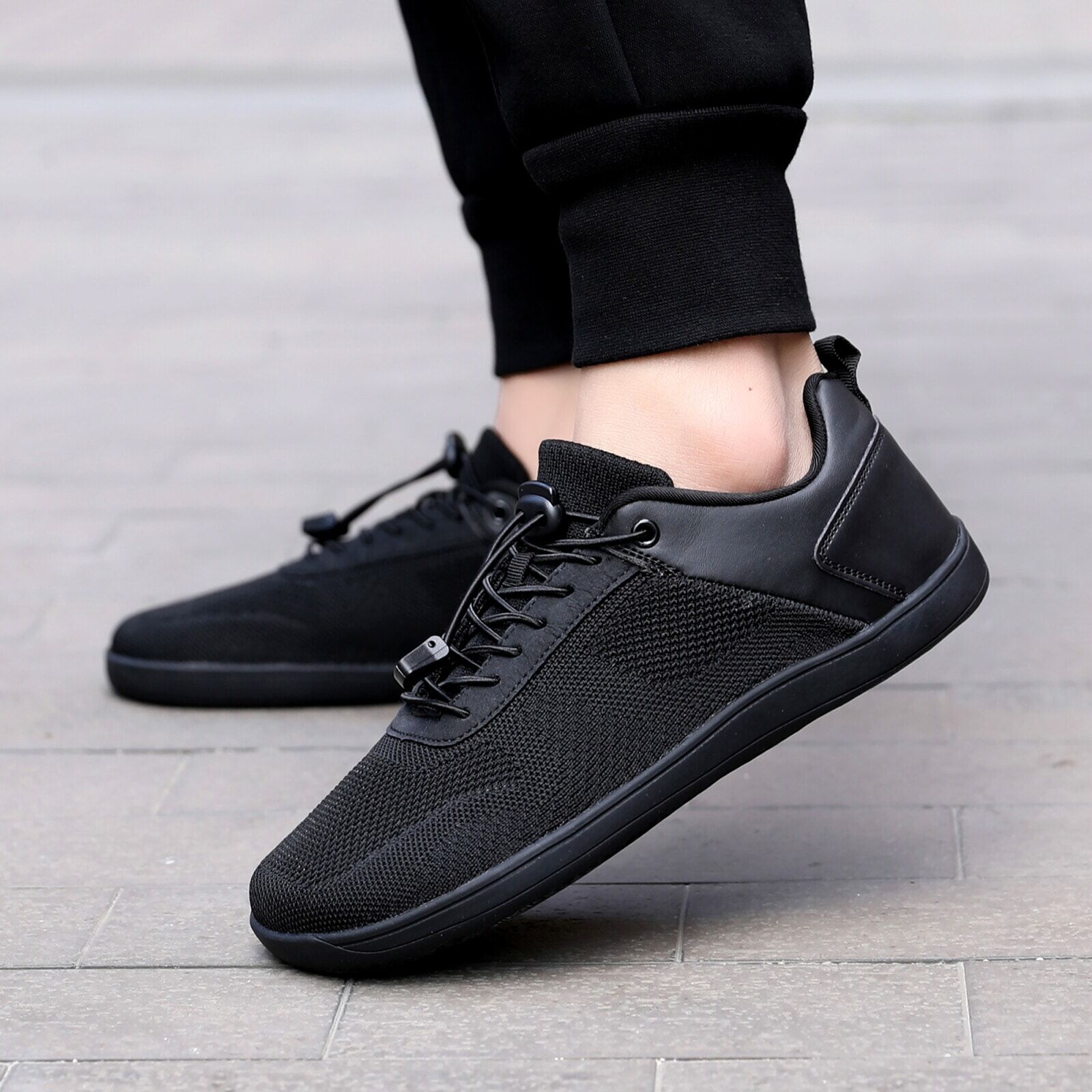 Barfußschuh DOTALES "Citystep Barfußschuhe Damen & Herren Barfuß Sneaker", Damen, Gr. 38, Normalschaft, schwarz, Kunstfaser, Polyurethan, Schuhe Barfußschuh, Barfuß Sneaker, Minimalschuhe