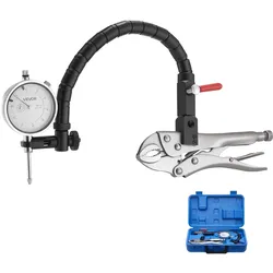 VEVOR Messuhr mit 360° flexiblem Arm & 360° Gripzange, 0,03 mm Genauigkeit, 0–25,4 mm Bereich, professionell für Maschineneinrichtung, Messung enger Bereiche, Aufbewahrungskoffer