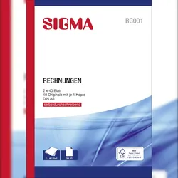 SIGMA RG001 Rechnungen, selbstdurchschreibend, 2x40 Blatt, A5, 10 Stück