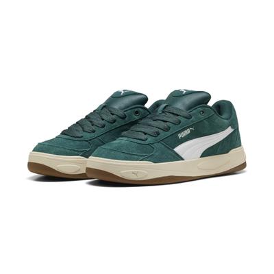 Sneaker PUMA "Park Lifestyle II Sneakers Erwachsene", Herren, Gr. 47, dunkelgrün weiß, Obermaterial: Kuhleder, Textil, Synthetik. Futter: Textil. Innensohle: Textil. Laufsohle: Gummi, Schuhe Sneaker