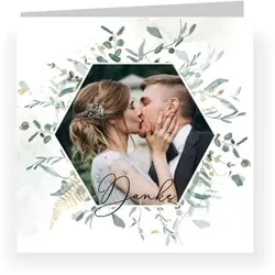 Hochzeitstag Dankeskarten in Weiß im Design "Liebesschwur" - Musterkarte