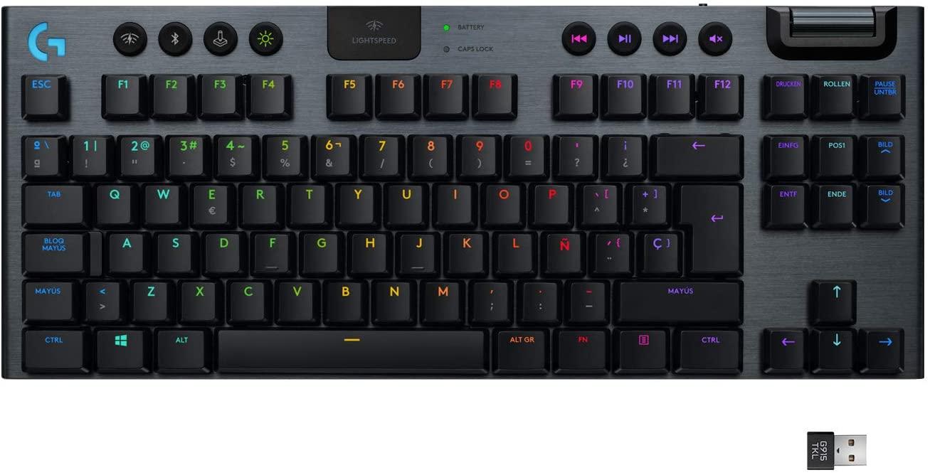 Logitech G 920-009499, Kabellos, RF Wireless + Bluetooth, Mechanischer Switch, QWERTY, RGB-LED, Karbon