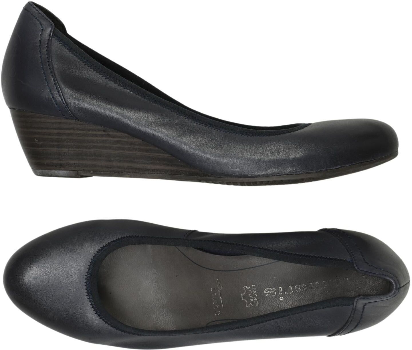 Tamaris Damen Pumps, Marineblau, Gr. EU 39, Leder - Second Hand