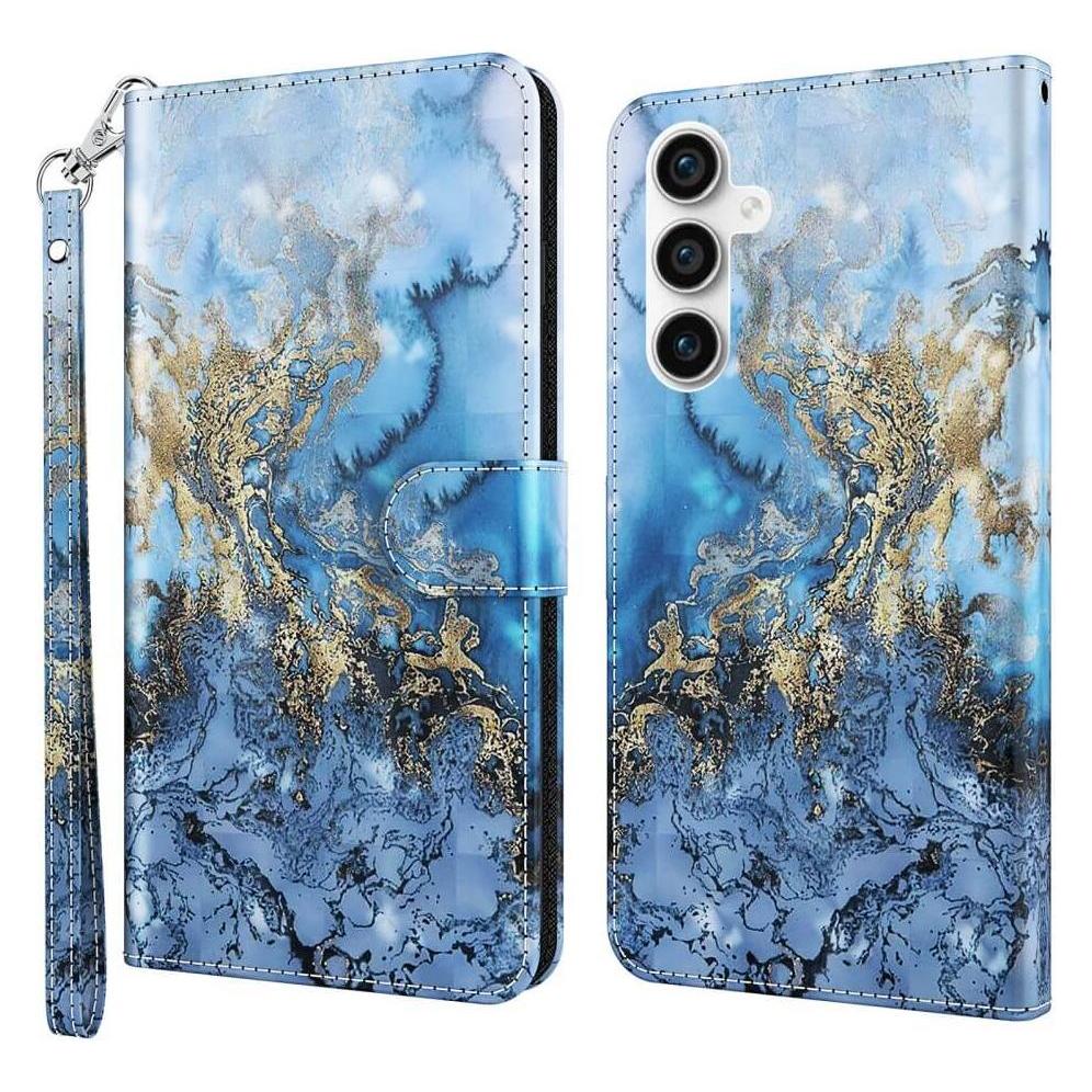 Cover-Discount Galaxy S23 FE - Etui Glitzer Effekt Blumen schwarz (Samsung Galaxy S23 FE) (660152067H)