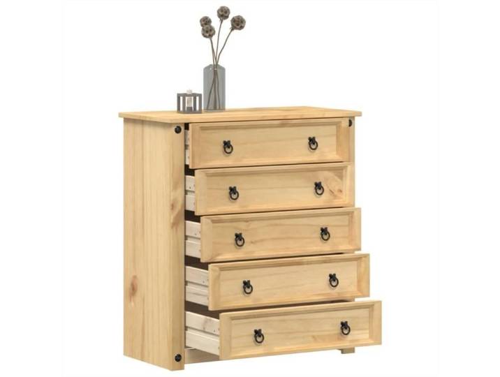 Commode - V GEBY - Corona - Bois massif de pin - 5 tiroirs - 80x40x89 cm