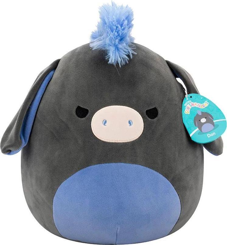 Squishmallows Ezel Knuffel, Grijs, 30 cm
