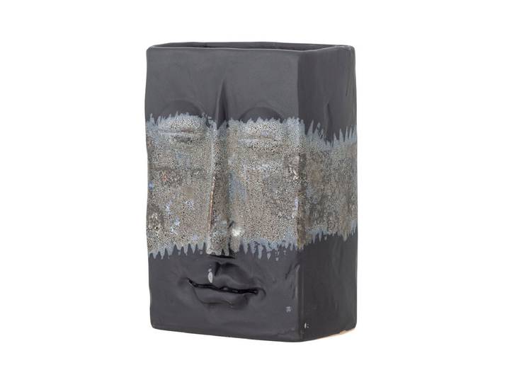 Vase Kaelra – Steingut in Schwarz - Schwarz - Luxusbetten24