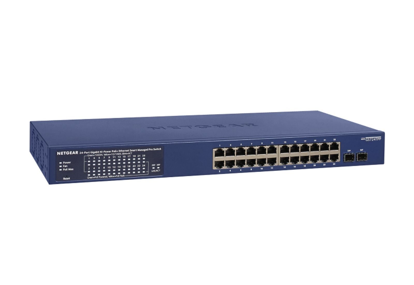 Netgear GS724TP-300EUS Managed L2/L3/L4 Gigabit Ethernet Network Switch met PoE, Blauw