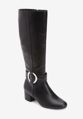 Women's The Vale Tall Wide Calf Boot By Comfortview by Comfortview in Black (Size 7 M)