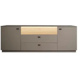 Mäusbacher TV-Lowboard Lino Holz Grau Taupe