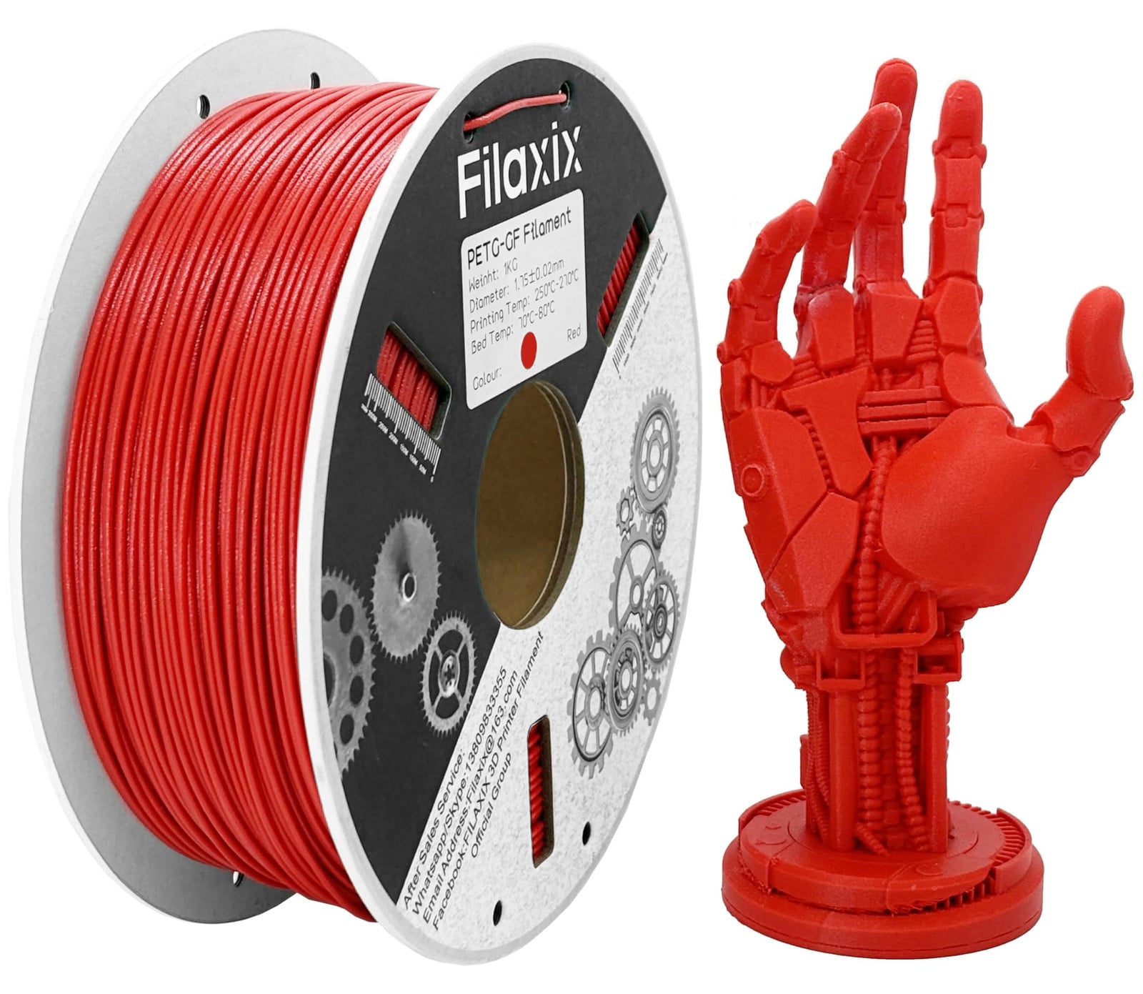 Selius Glass Fiber PETG Filament 1.75mm, Water- en weerbestendig, 1 KG, Rood
