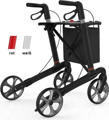 Rollator ATHLON SL Carbon Komfort mit PUR-Softrädern>>>>Farbe: schwarz SH M/55 cm