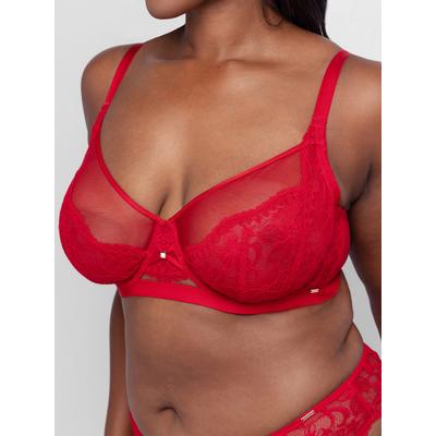 Bügel-BH DORINA "Jemma", Damen, Gr. 75, Cup E, rot, Obermaterial: 66% Polyamid, 22% Polyester, 12% Elasthan, BHs Bügel-BH, feminin, nicht gefüttert, elastisch, florale Spitze