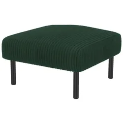 MODFU Fußhocker Cordstoff Smaragdgrün 56x51x39 cm, weich gepolstert mit Metallgestell