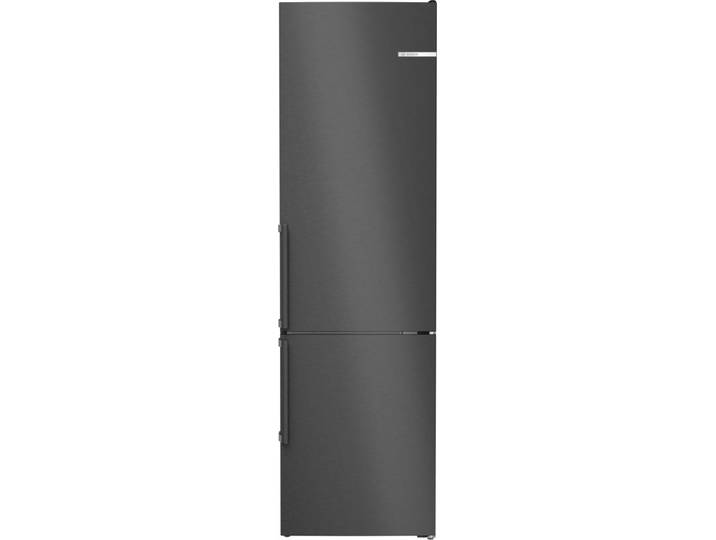 Bosch Serie 4, Freistehende Kühl-Gefrier-Kombination mit Gefrierbereich unten, 203 x 60 cm, Edelstahl schwarz, KGN39VXBT