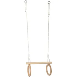 small foot Trapez mit Turnringen aus Holz - braun