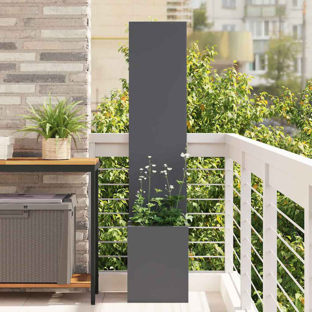 Latitude Run Outdoor Planter Box Anthracite 140cm H x 32cm W x 32cm D