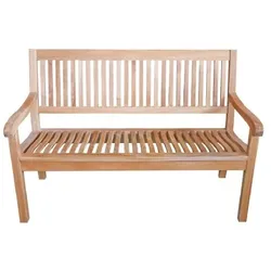 Lex Premium Teak Gartenbank Kingsbury Teakbank Parkbank Armlehnen nachhaltig 120cm : 120 cm