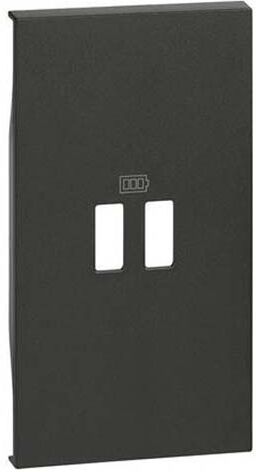 BTicino Cover  Living Now Per Caricatore Usb 2 Moduli Nero Kg12c
