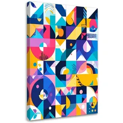 LEINWANDBILD Bauhaus farbenfrohe Abstraktion 80x120cm