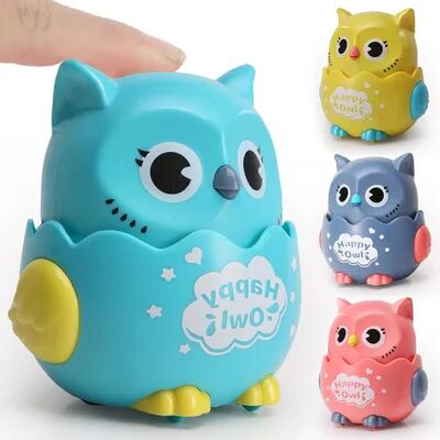 Multisell Products Hub Interactive Kids Owl Shaped Press Mechanical Wind Up Sliding Toys For Boys And Girls Xmas Birthday Gift yellow