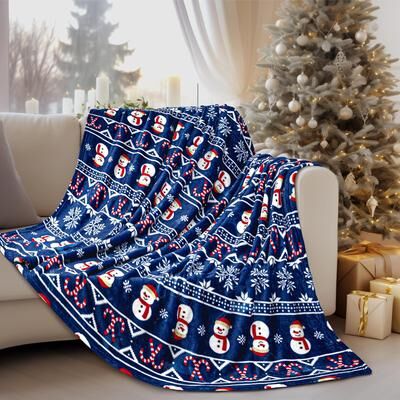 Shop Station Buffalo Plaid Flannel Throw Blanket Soft Warm Plaid Throw Blanket For Couch, Bed & Holiday Decor blue Christmas 27.56 39.37 In