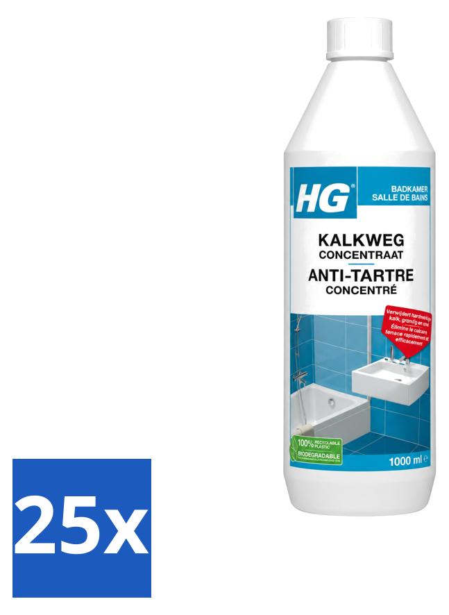 25 x HG Kalkweg Konzentrat - Entfernt hartnäckigen Kalk - 1 l - Vorteilspackung - 25 Stücke