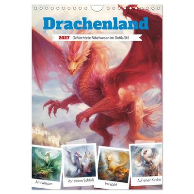 Drachenland. Gefürchtete Fabelwesen im Gotik-Stil (Wandkalender 2027 DIN A4 hoch), CALVENDO Monatskalender